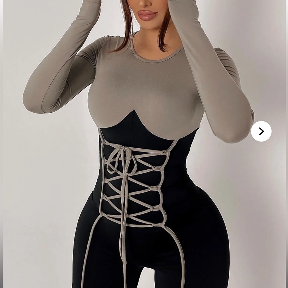 Stylish Two-Tone Lace-Up Women's Top